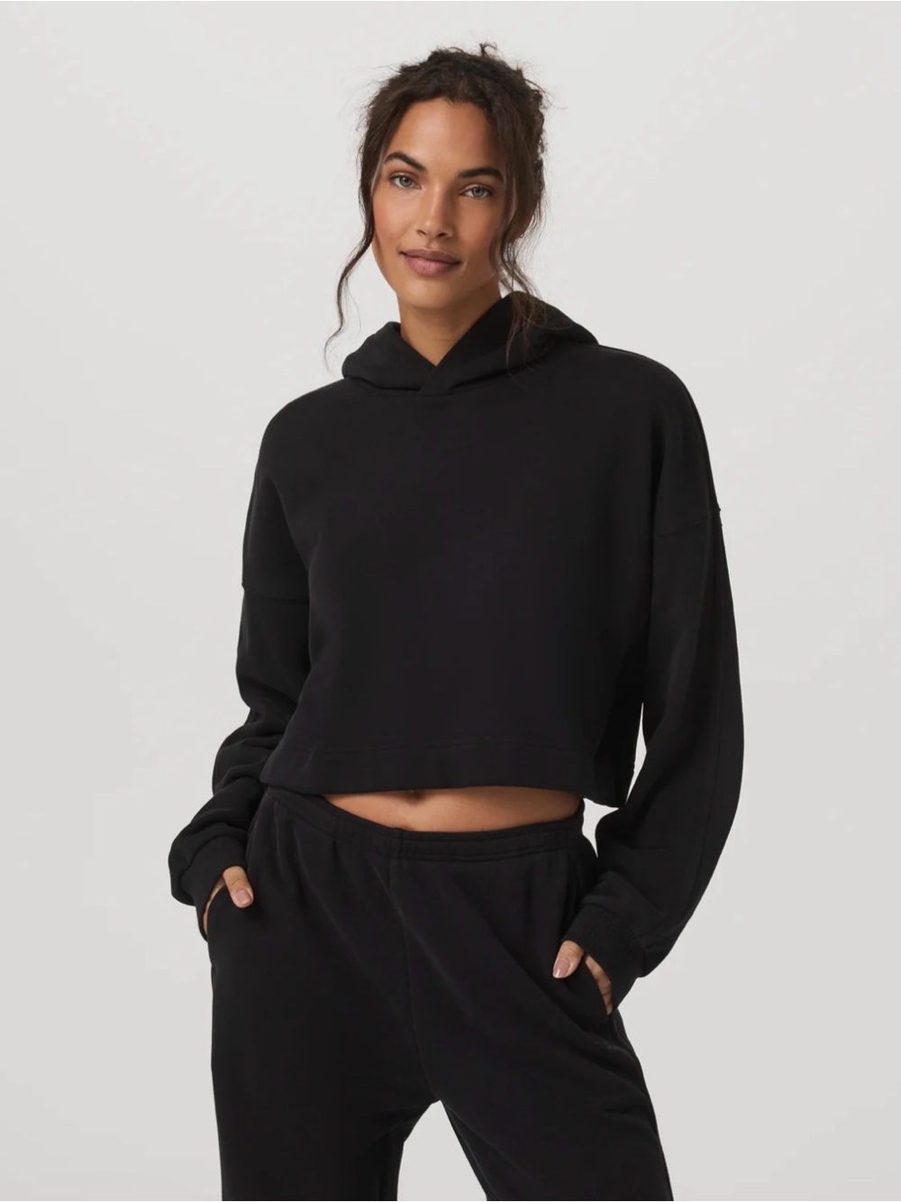 NWT Vuori Sedona Pullover Hoodie Black Women’s Small Cropped Oversized